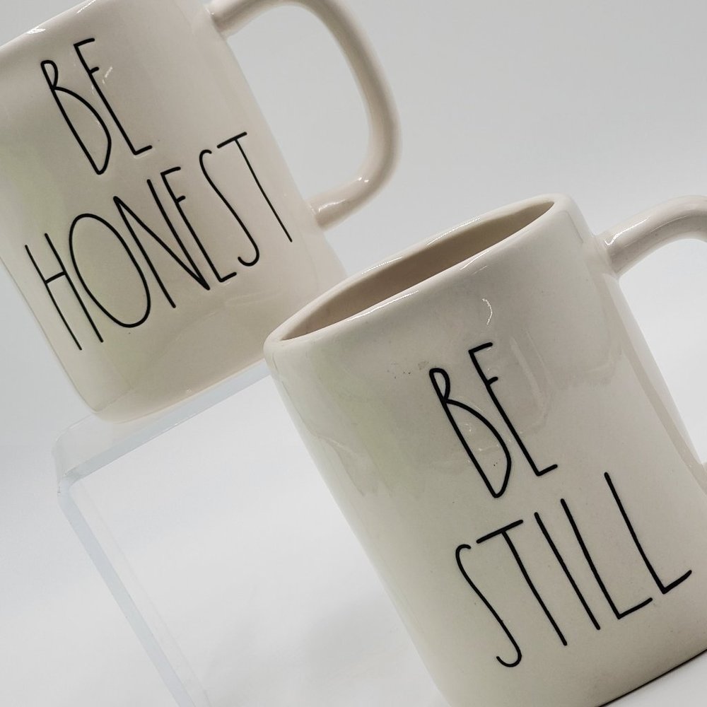 Rae Dunn Pottery Mugs “BE STILL” & “BE HONEST” - Picture 14 of 14